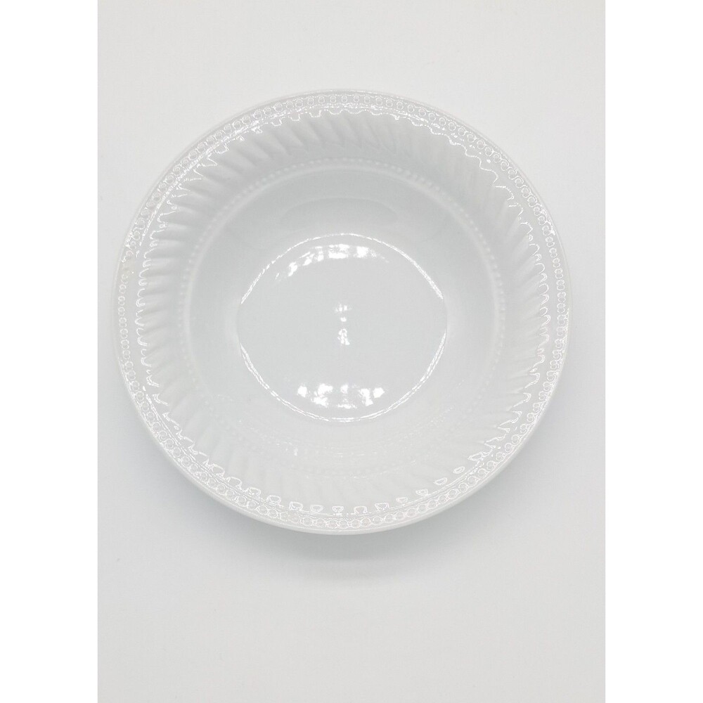Gibson Imperial Braid Soup Bowl White 8 in Embossed